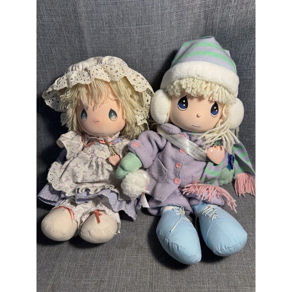 VTG Precious Moments Dolls Lot of 2 Applause Plush Dolls Patty Christmas 1993